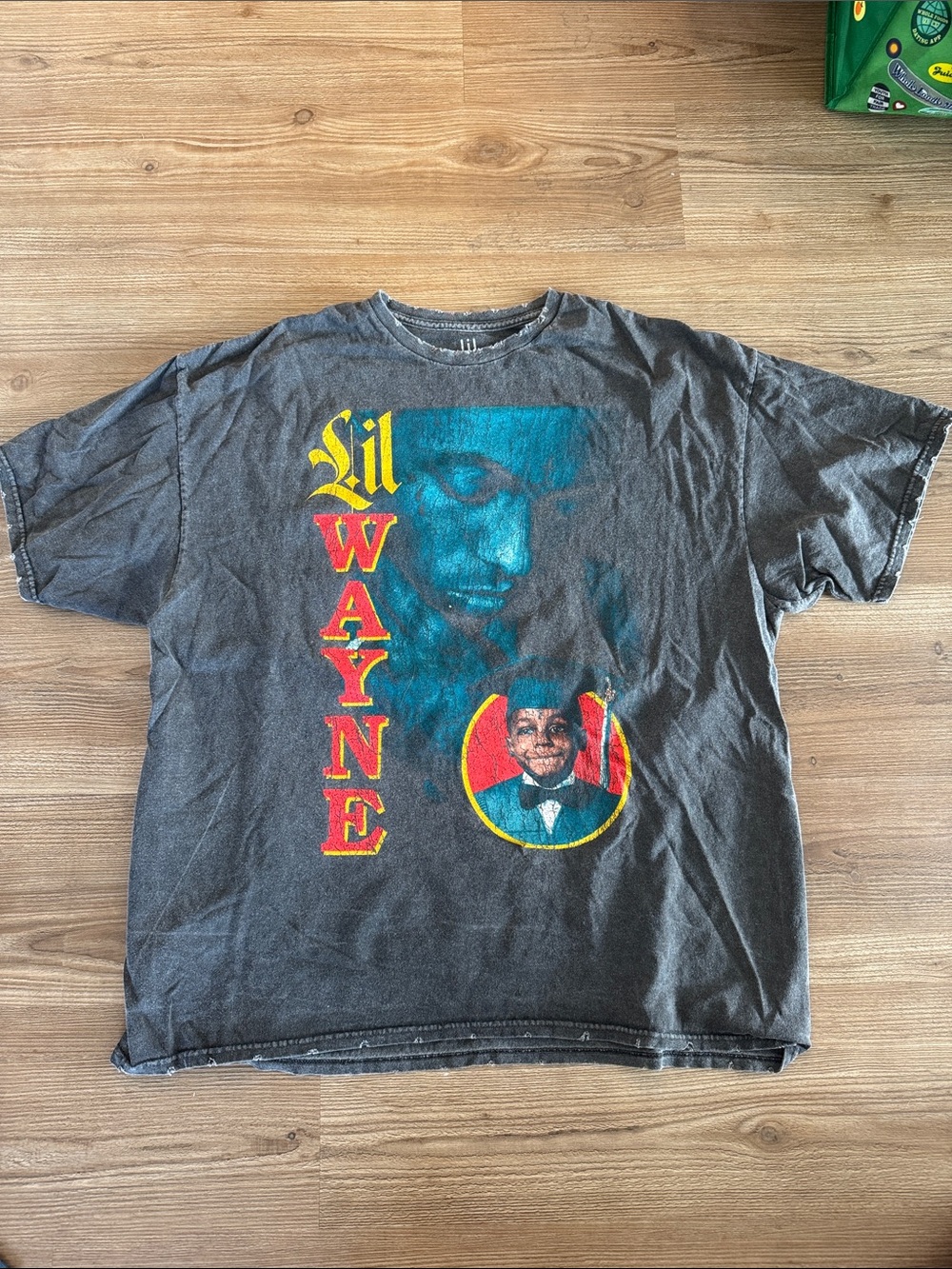 Lil Wayne Graphic Tee - Gray Vintage-Style Men’s Shirt